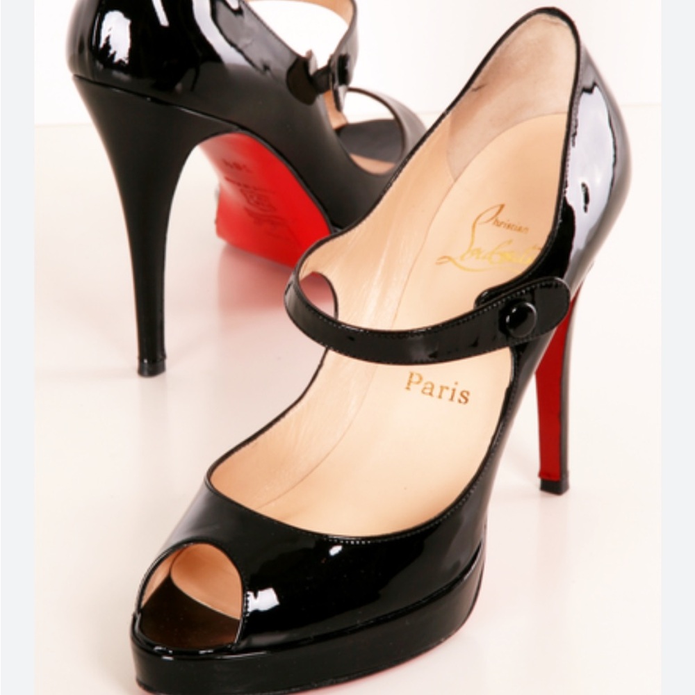 Christian Louboutin Mary Jane Peep-toe Pumps